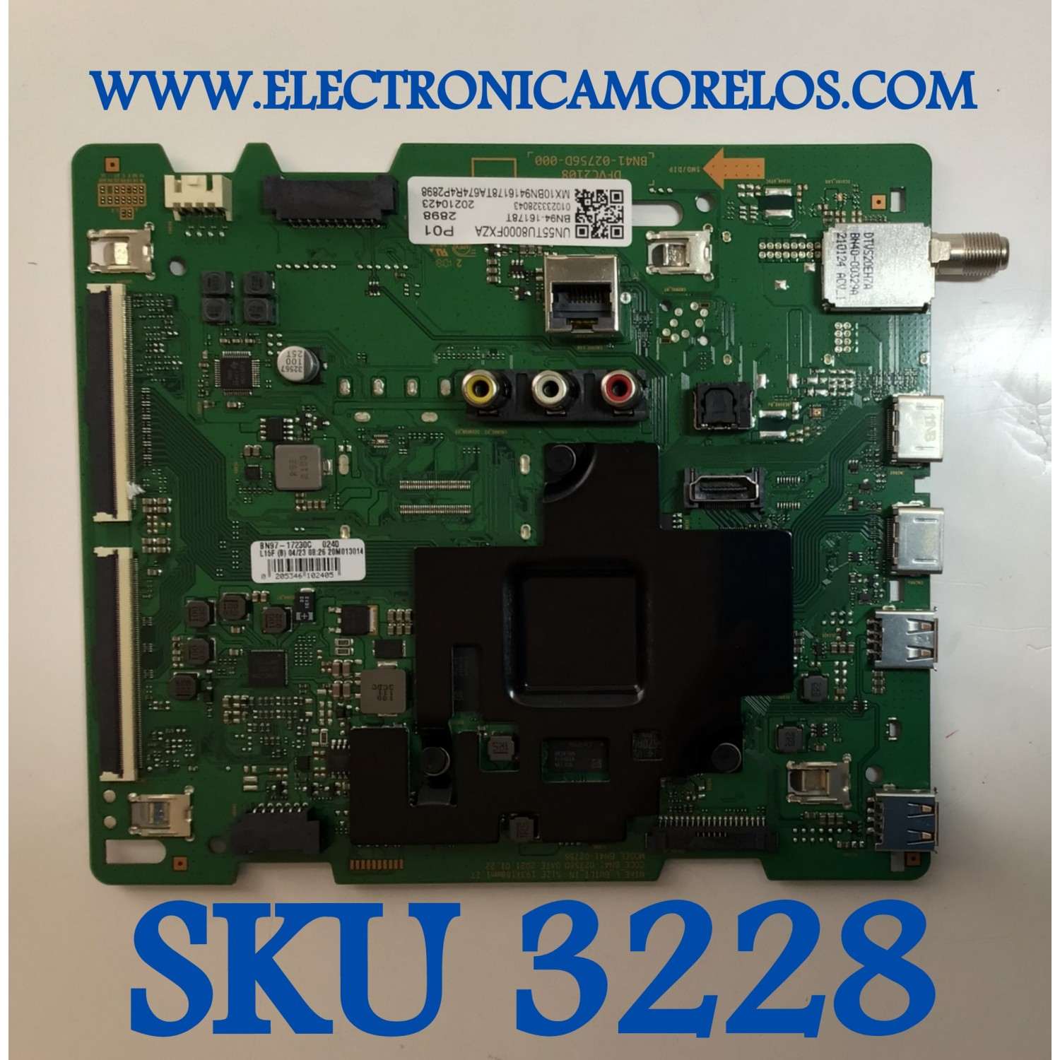 MAIN ORIGINAL PARA SMART TV SAMSUNG LED 4K (3840 x 2160) CON UHD / NUMERO DE PARTE BN94-16178T / BN97-17230C / BN41-02756D / BN41-02756 / BN41-02756D-000 / PANEL CY-BT055HGXV1H / MODELO UN55TU8000F / UN55TU8000FXZA / UN55TU8000FXZA WA13